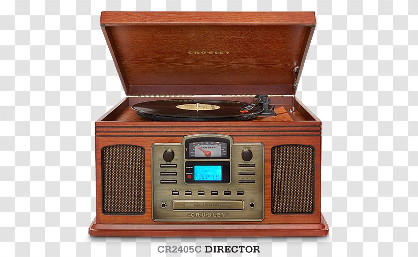 Crosley CR2405A-OA Director CD Recorder With Cassette Player Radio Compact Disc Phonograph Record - Boombox Transparent PNG