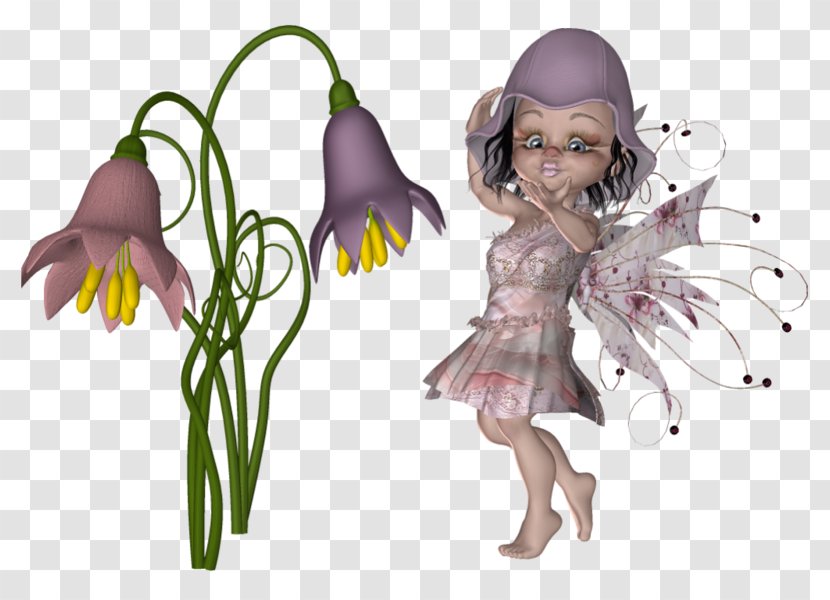 Fairy Flower Cartoon Purple - Mythical Creature Transparent PNG