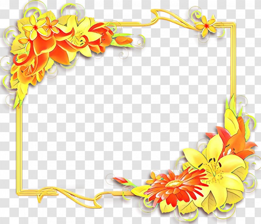 Background Yellow Frame - Sunflower - Plant Picture Transparent PNG