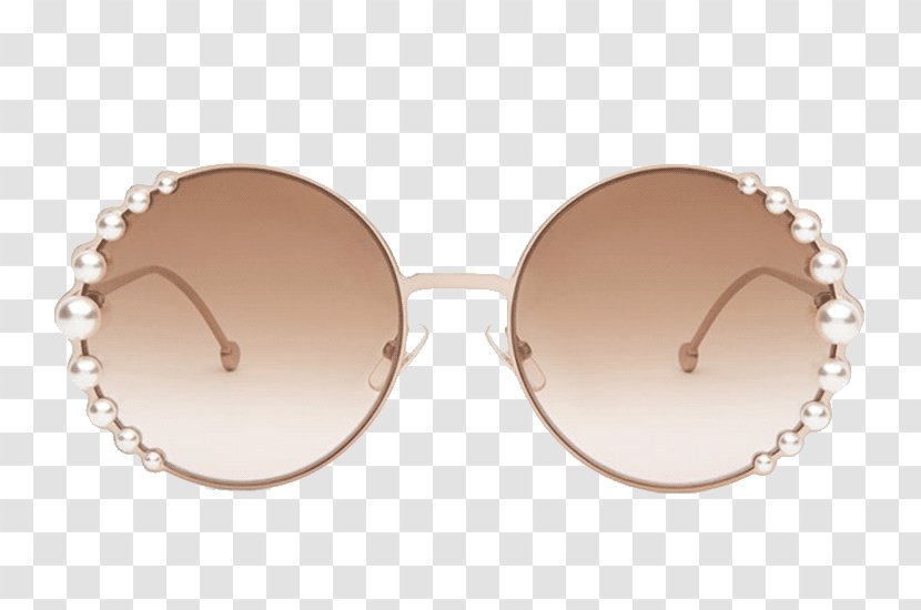Sunglasses Imitation Pearl Fendi - Woman - Pink Fashion Show Gigi Hadid Transparent PNG