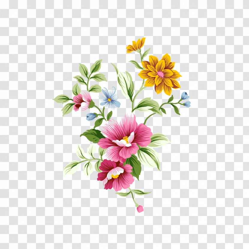 Flower Layers Drawing - Flowerpot - Hand-painted Flowers Transparent PNG