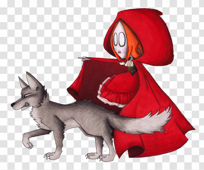 Little Red Riding Hood Gray Wolf Fashion Art - New Look Transparent PNG