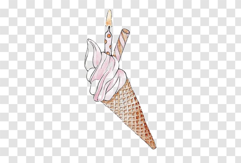 Ice Cream Cone Tea Illustration - Finger - Watercolor Transparent PNG
