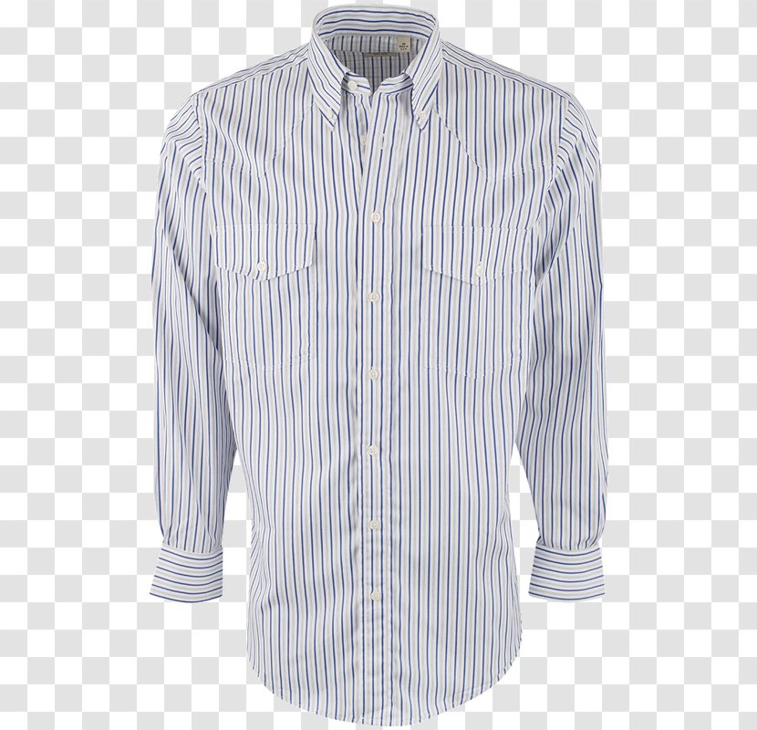 Dress Shirt Long-sleeved T-shirt Blouse - Neck - Gray Stripes Transparent PNG