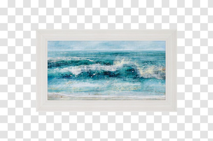 Watercolor Painting Canvas Print Art - Breaking Wave Transparent PNG