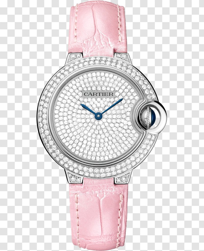Cartier Ballon Bleu Automatic Watch Diamond - Strap Transparent PNG