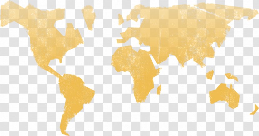 World Map - Yellow - Royaltyfree Transparent PNG