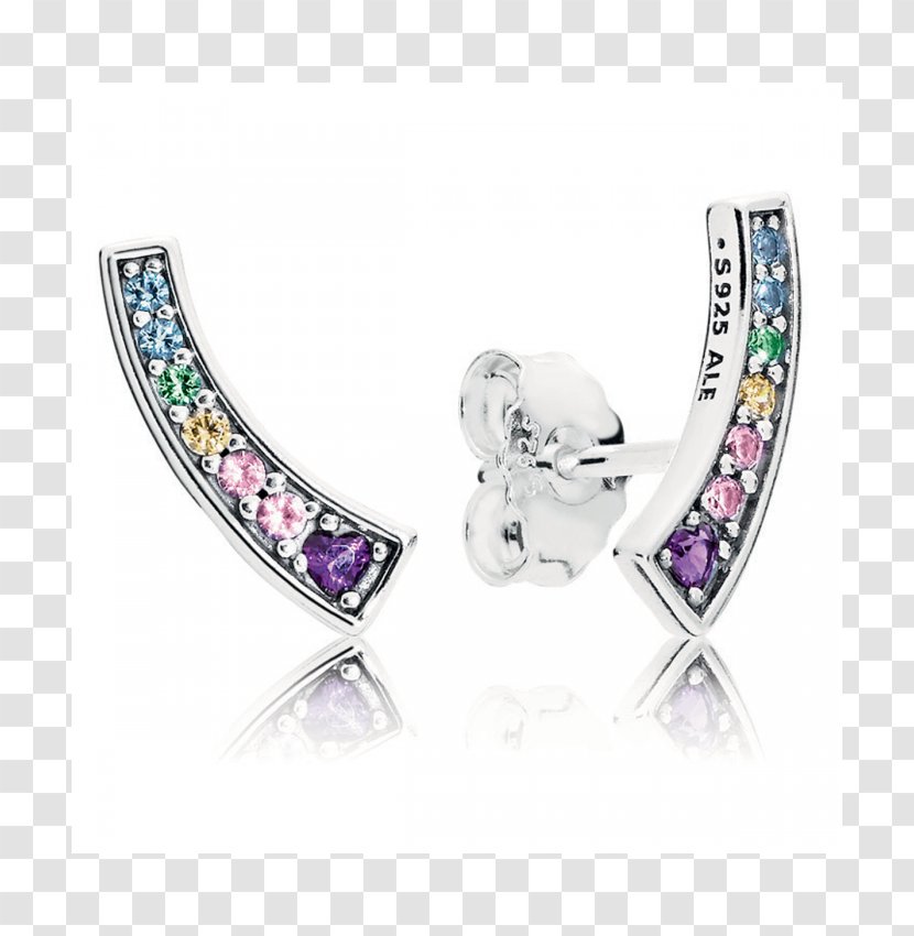 Earring Pandora Jewellery Cubic Zirconia Charm Bracelet - Platinum - Good Luck Transparent PNG