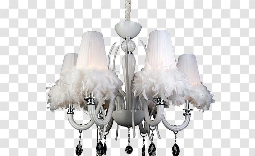Chandelier Lamp Pendant Light - Plafonnier - Feather Transparent PNG