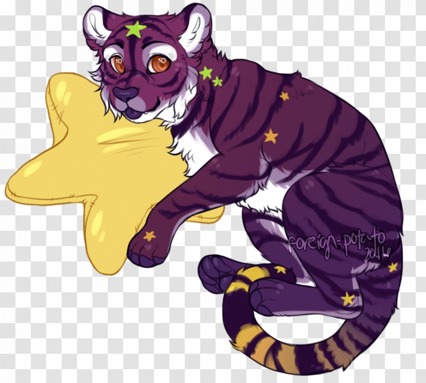 Cat Tiger DeviantArt Potato - Violet Transparent PNG