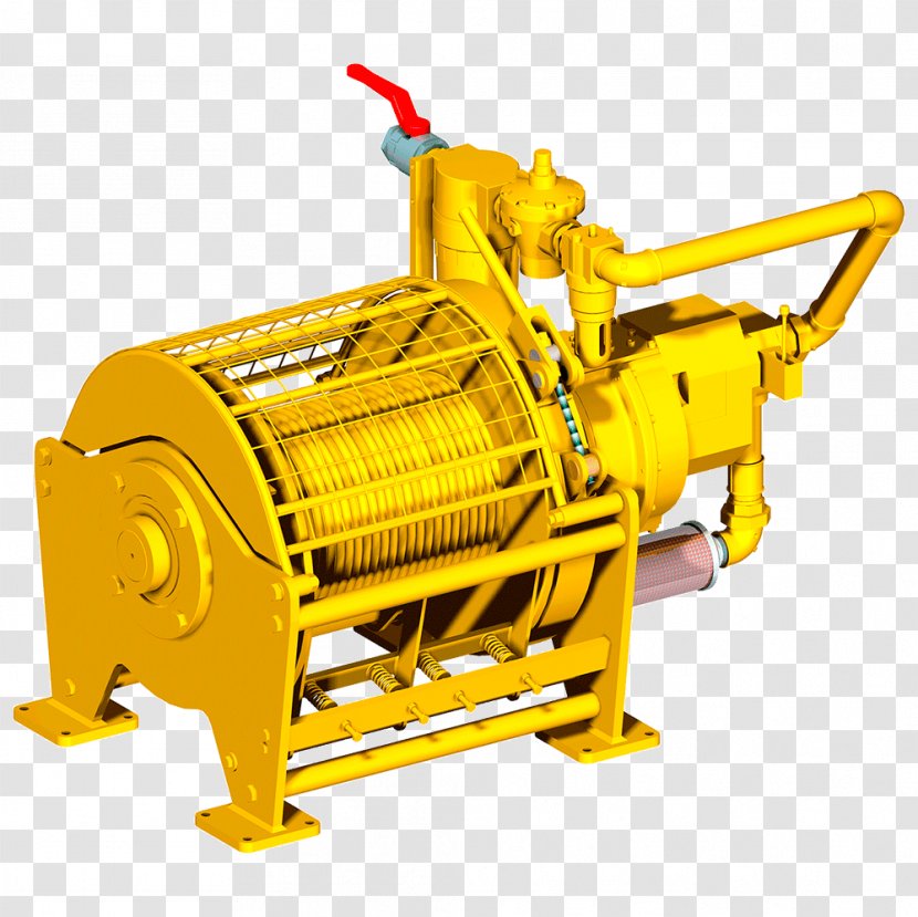 Winch Hydraulics Capstan Industry Machine - Yellow - Panel Electric Transparent PNG