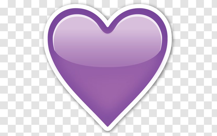 Emoji Heart Sticker Symbol - Emojipedia - Purple Transparent PNG