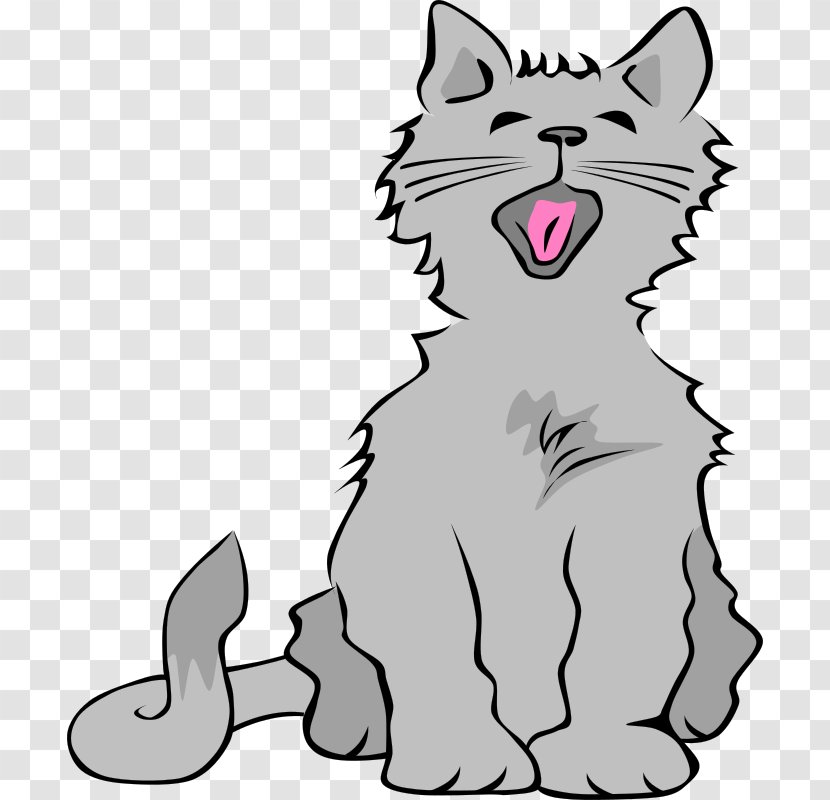Cat Kitten Meow Clip Art - Artwork - Yawning Cliparts Transparent PNG