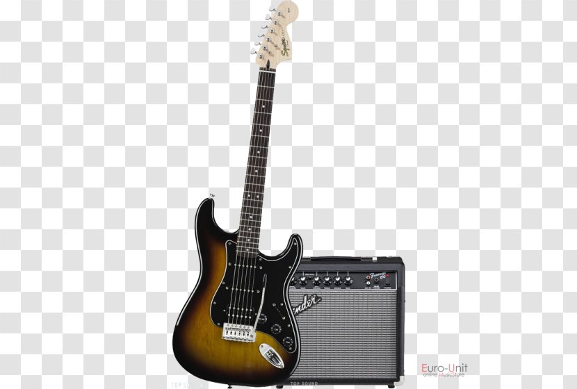 Fender Stratocaster Squier Deluxe Hot Rails Starcaster By - Sunburst - Guitar Transparent PNG