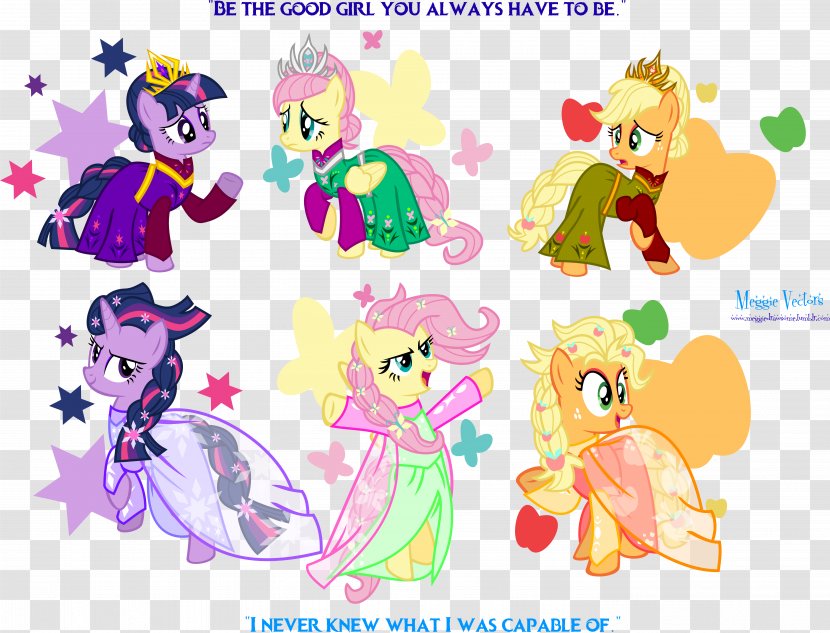 Pinkie Pie Applejack Pony Elsa Rainbow Dash - Silhouette - Fashion Poster Background Transparent PNG