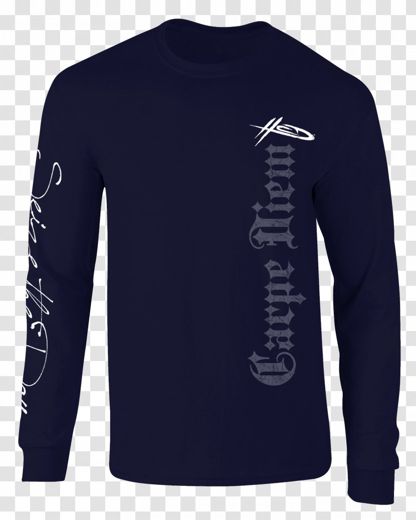 Long-sleeved T-shirt Sweater Crew Neck - Electric Blue Transparent PNG