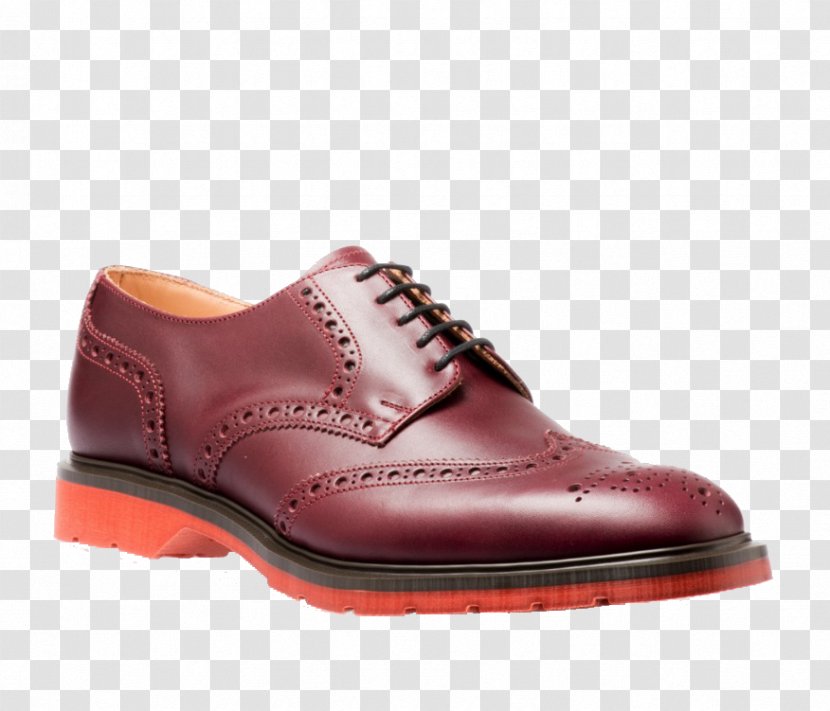 Leather Solovair Brogue Shoe Footwear - Brown - Red Bottom Transparent PNG