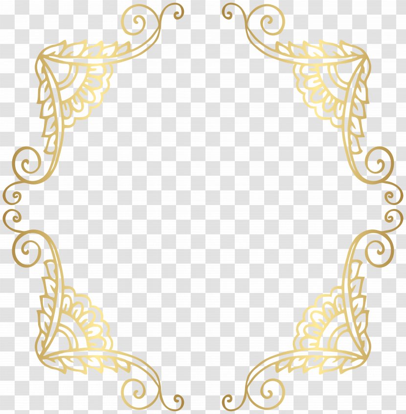 Clip Art - Point - Golden Border Frame Image Transparent PNG