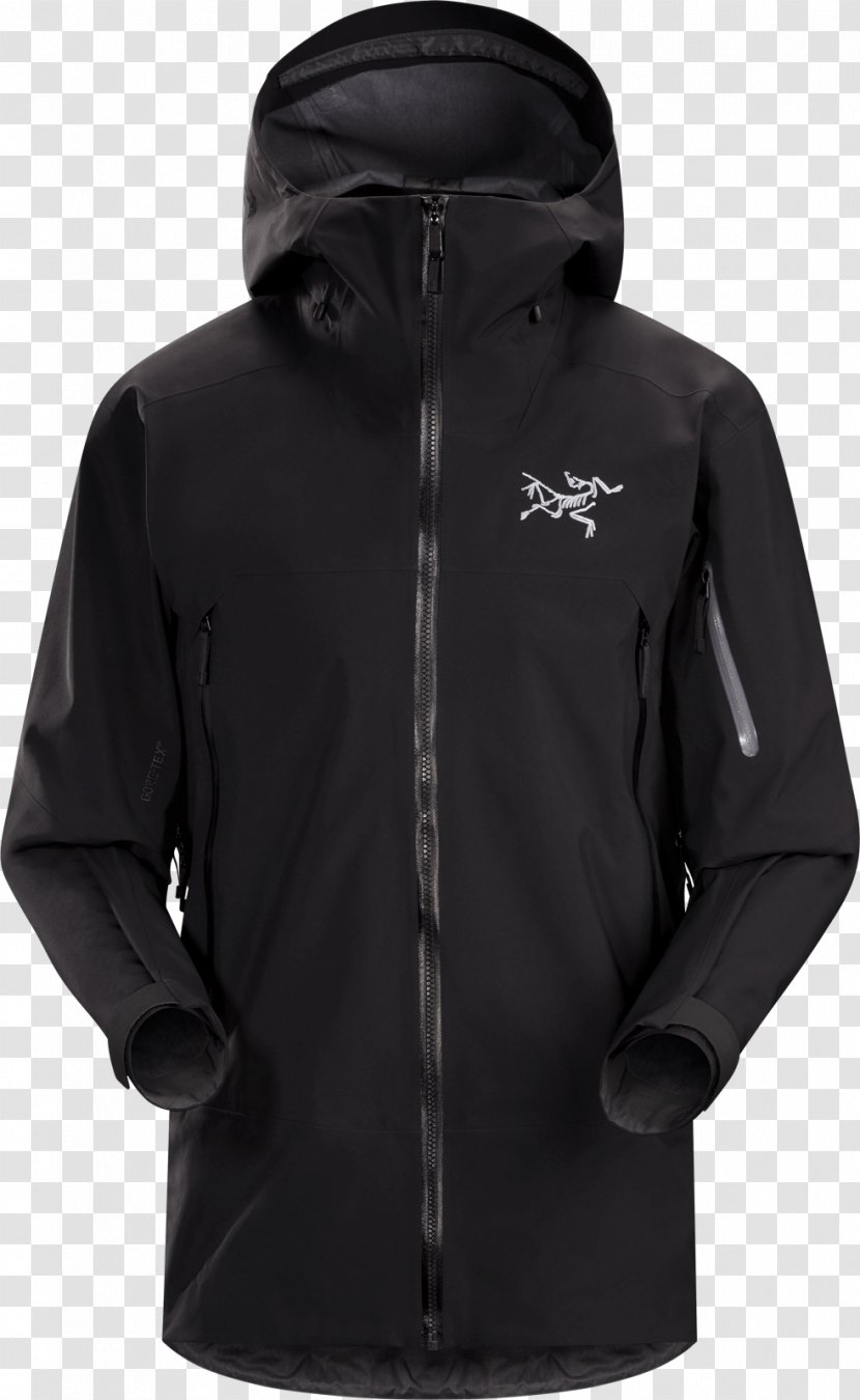 Hoodie Jacket Arc'teryx Clothing Ski Suit - Parka - Black Transparent PNG