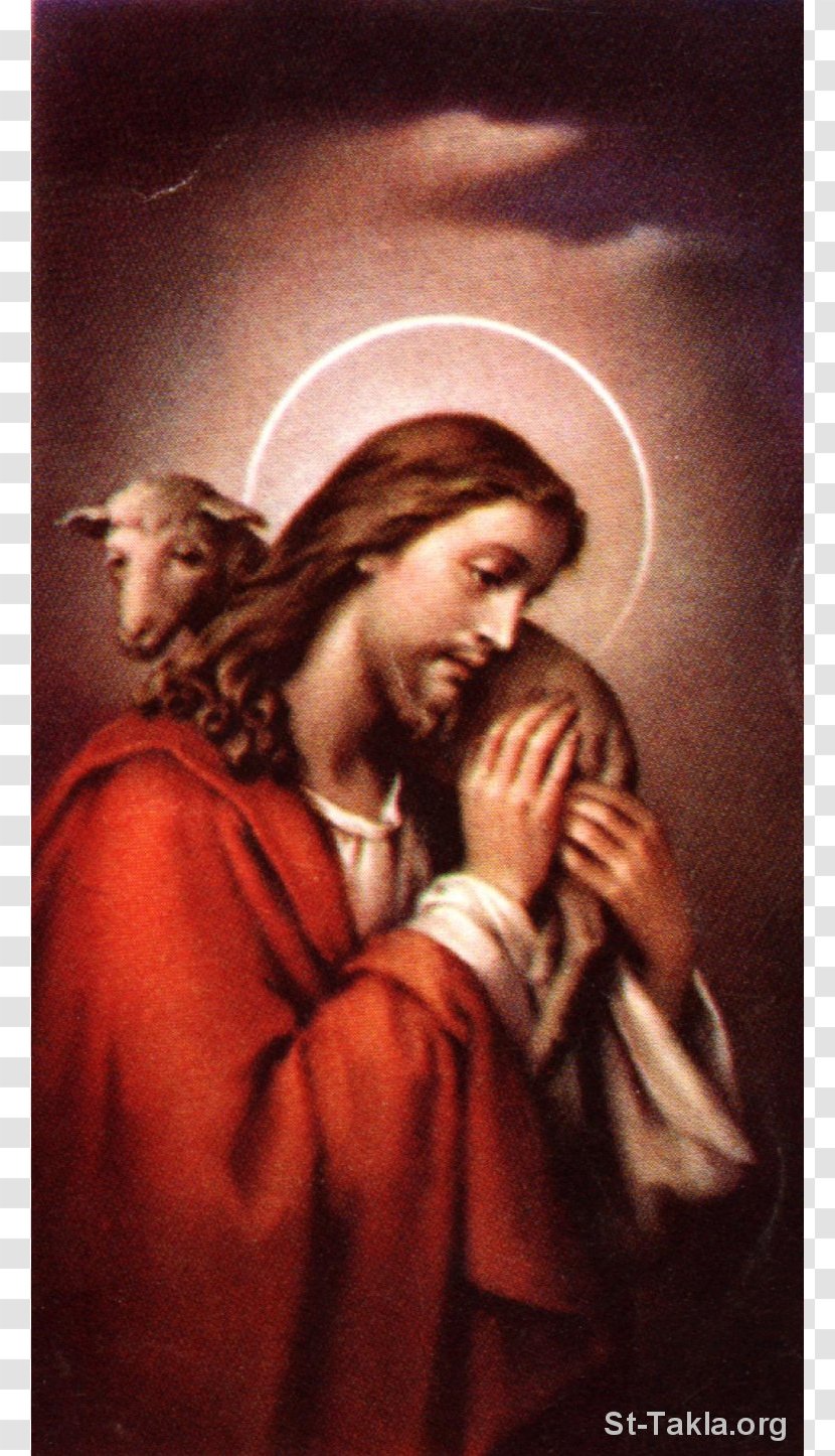 Jesus The Good Shepherd Holy Card - Christ Transparent PNG