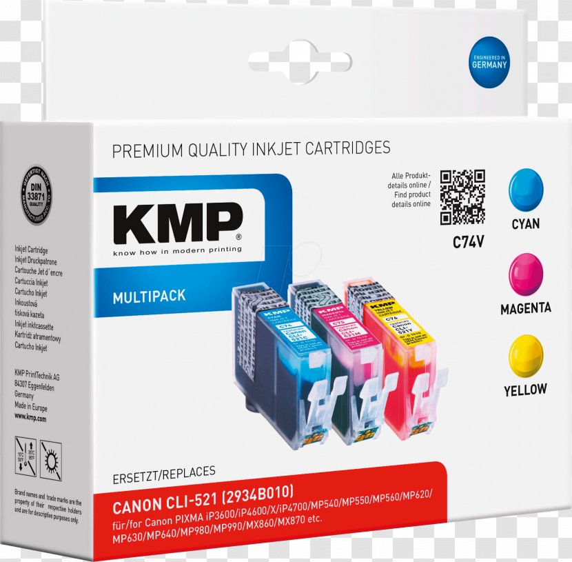 Canon CLI 521BK Black Ink Cartridge 2933B007 Cli - Inkjet Printing - Printer Transparent PNG
