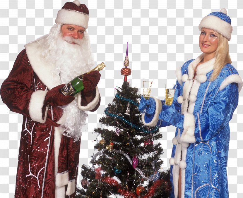 Christmas Tree Ded Moroz Santa Claus Snegurochka Ornament - Candle Transparent PNG
