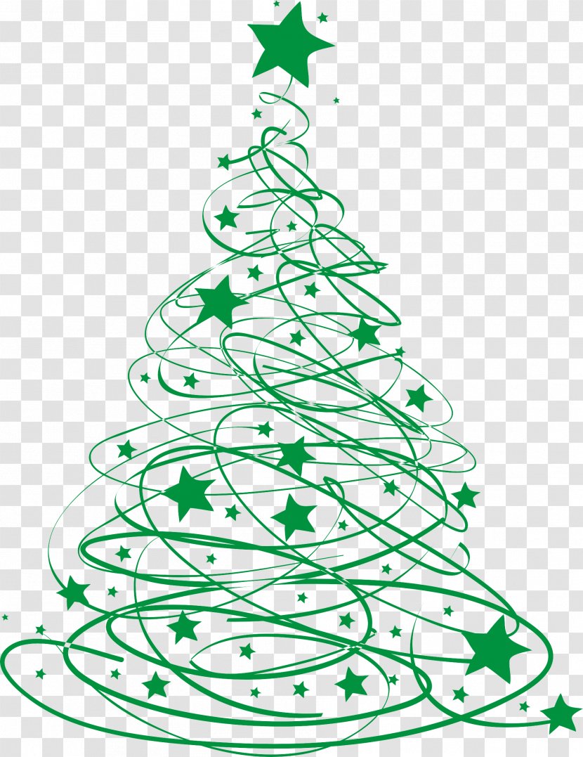 T-shirt Christmas Tree Santa Claus - Conifer - Green Star Line Transparent PNG