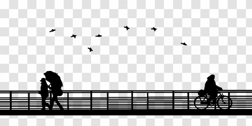 Silhouette Bridge - Monochrome - Apcervector Transparent PNG