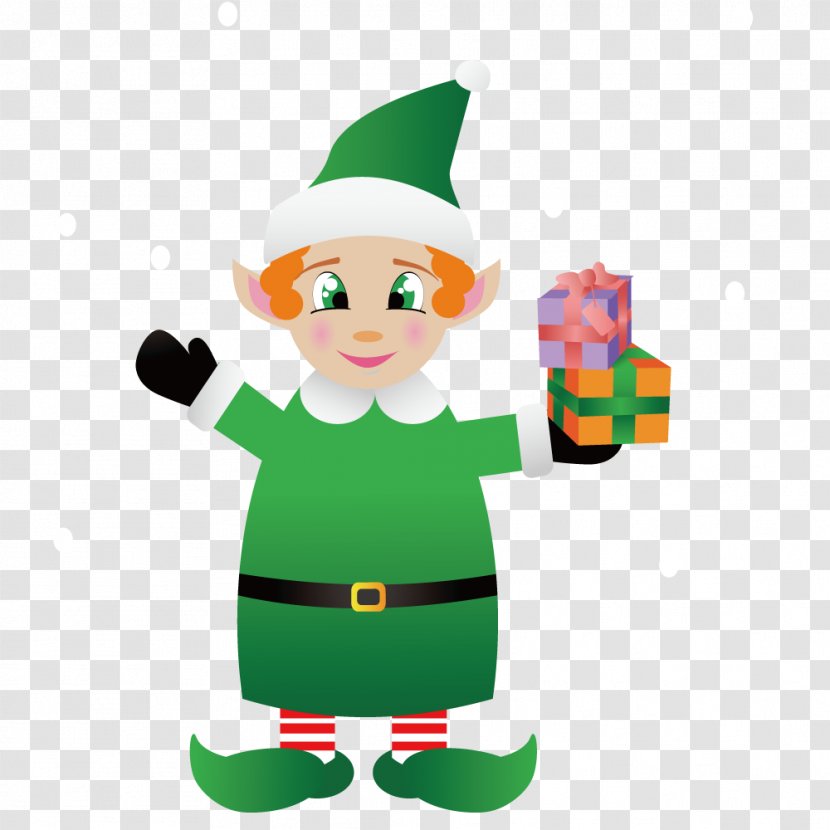 Santa Claus Christmas - Drawing - Child Holding A Gift Transparent PNG