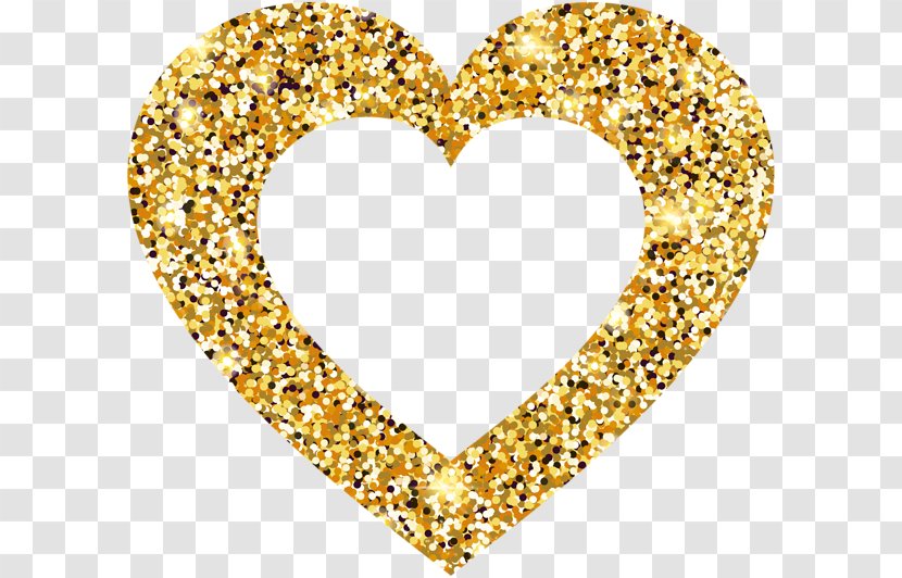 Clip Art - Love - Golden Heart Transparent PNG