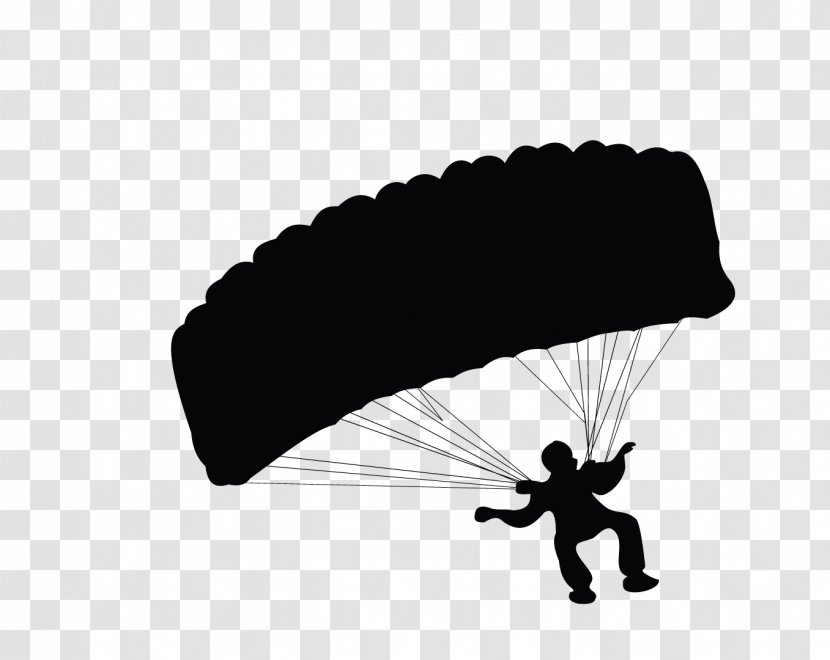 Parachute Parachuting Silhouette - Drawing Transparent PNG