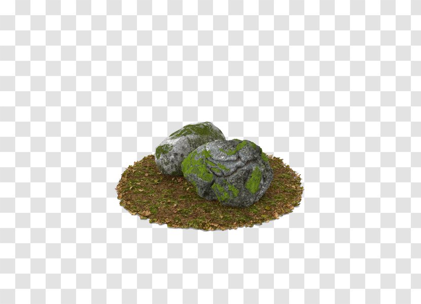 Wall Free Rock Download Moss - Low Poly - On Two Long Grass Transparent PNG