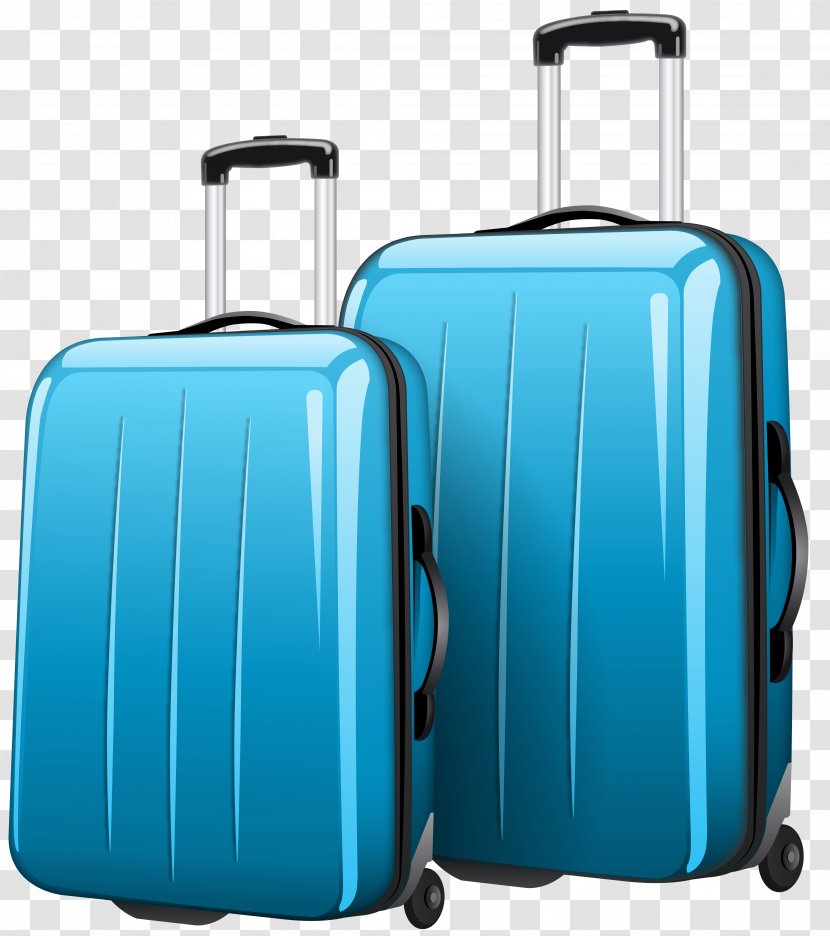 Suitcase Travel Bag Clip Art - Azure - Two Blue Bags Clipart Picture Transparent PNG