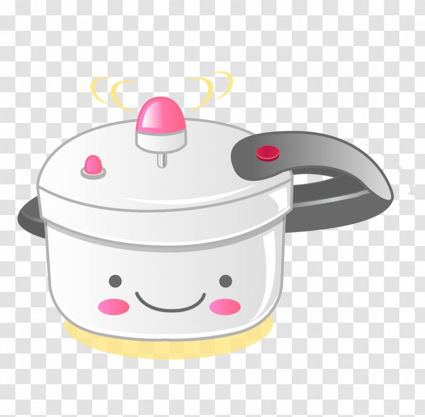 Pressure Cooking Image Editing Stock Pot - Small Appliance - Vector Cute Smiling Face Cooker Transparent PNG