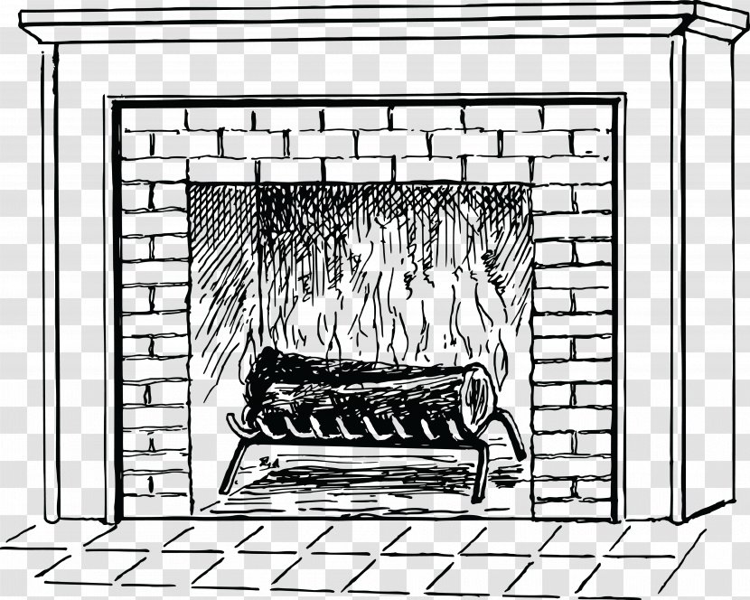 Coloring Book Fireplace Drawing Ausmalbild - Fire Extinguisher Black And White Clipart Transparent PNG