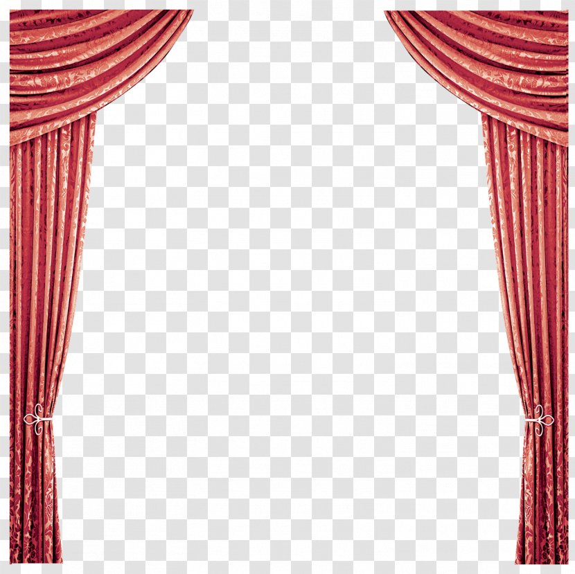 Curtain Window Red Bathtub - Treatment - Curtains Transparent PNG