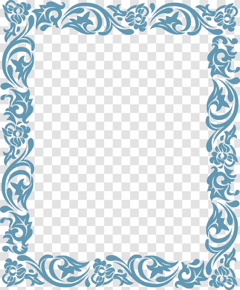 Blue Pattern Texture Poster European Border Element - Point - Rectangle Transparent PNG