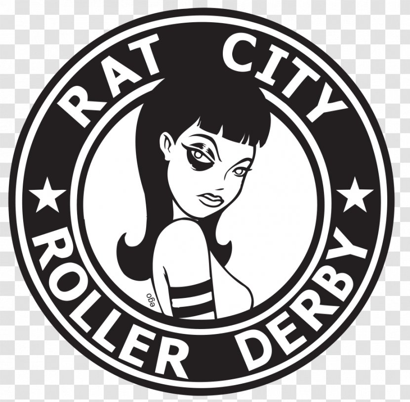 Rat City Roller Derby Logo Seattle Graphics - Line Art - Shoreline Sign Transparent PNG