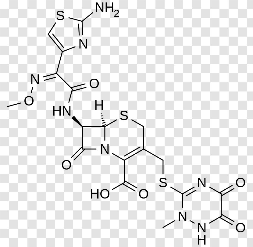 Ceftriaxone Cephalosporin Antibiotics Structure Skeletal Formula - Frame - Amoxicillinclavulanic Acid Transparent PNG