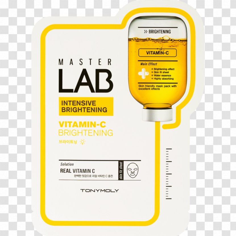 Tonymoly Master Lab Sheet Mask Intensive Brightening Facial Vitamin C - Brand Transparent PNG