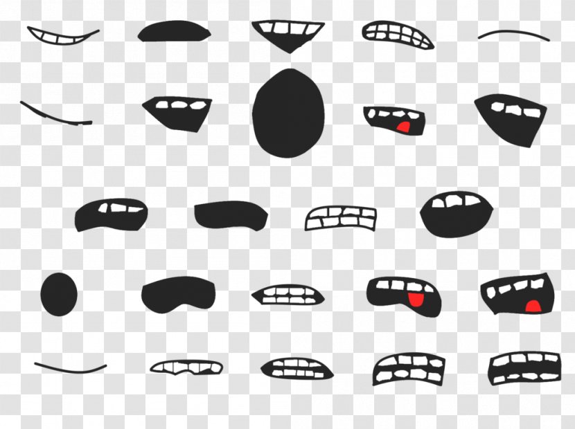 Drawing Black And White Art Lip Sync - Area - Animations Vector Transparent PNG