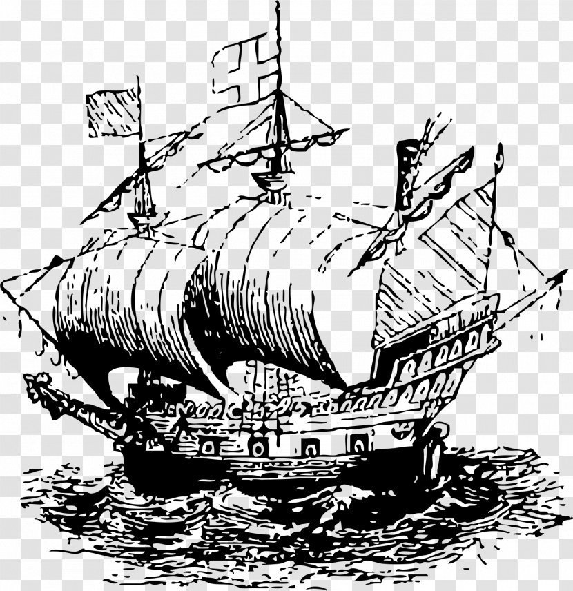 Europe Age Of Discovery Ship Exploration Clip Art - Vector Sailing Transparent PNG