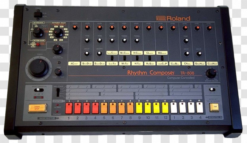 Roland TR-808 TR-505 Drum Machine TR-909 Corporation - Cartoon - Drums Transparent PNG