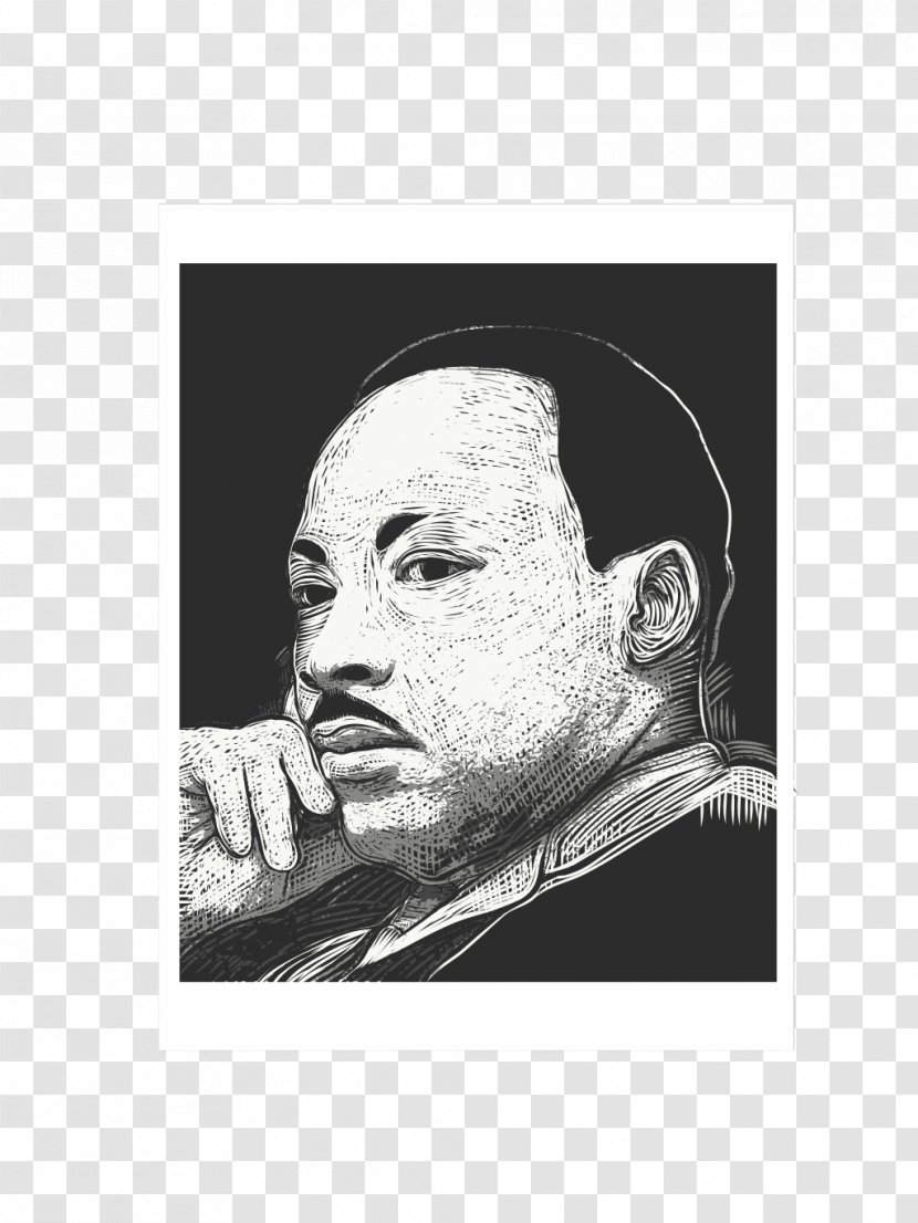 Martin Luther King Jr Head - Selfportrait - Physicist Blackandwhite Transparent PNG