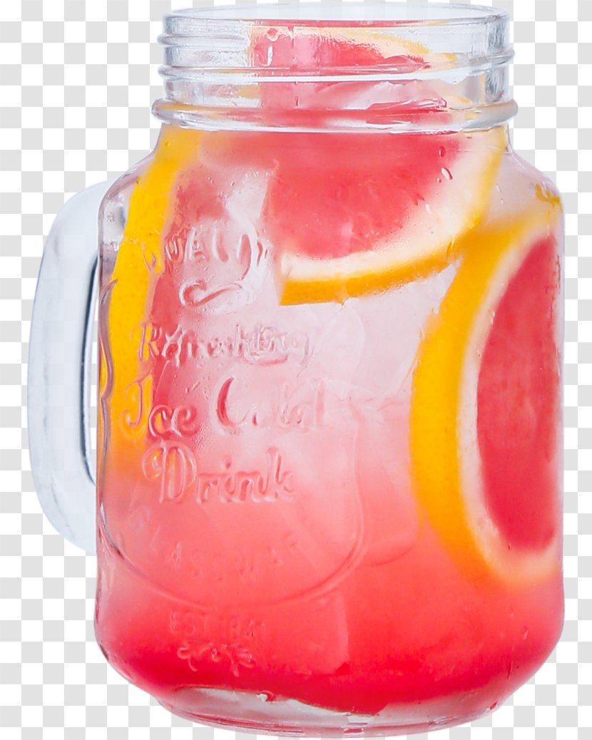 Orange Drink Non-alcoholic Spritzer Lemonade Punch - Mason Jar - Grapefruit Juice Transparent PNG