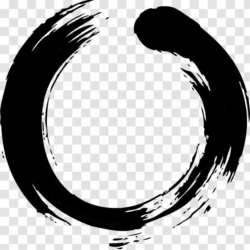 Zen Buddhism Symbol Japanese Calligraphy - Blackandwhite Transparent PNG