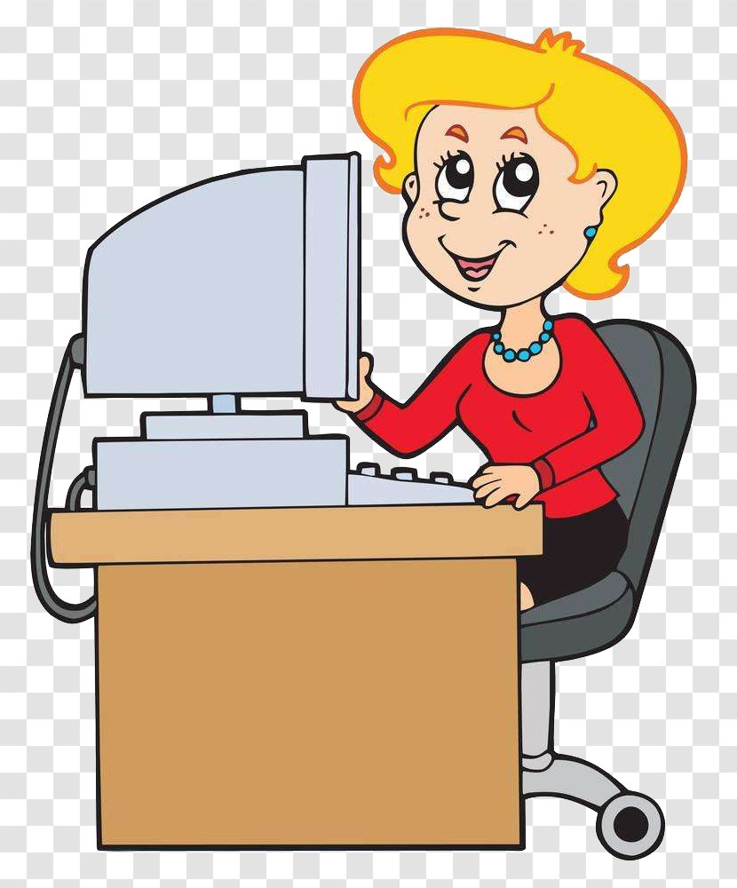 Cartoon Secretary Royalty-free Clip Art - Finger - Computer Transparent PNG