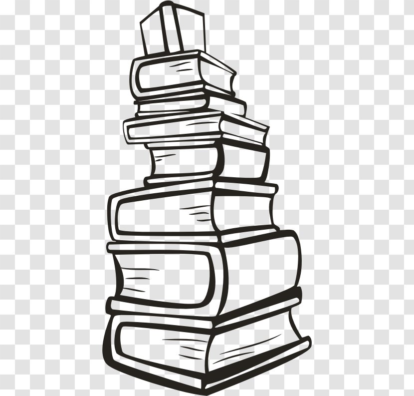 Book Stack - Blackandwhite Coloring Transparent PNG