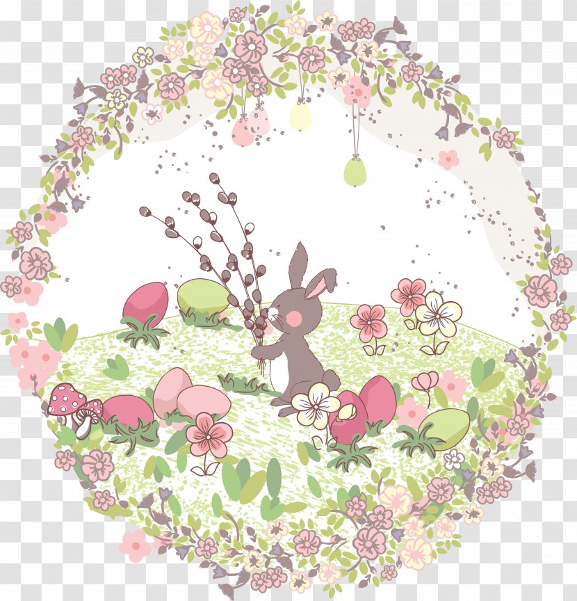 Cartoon Drawing Illustrator - Flower - Watercolor Bunny Transparent PNG