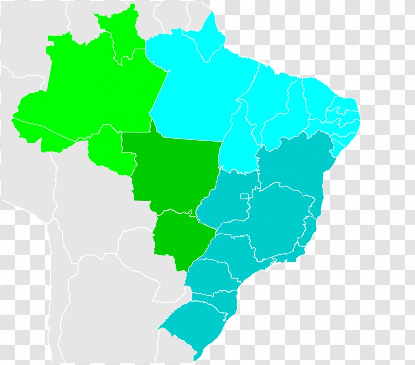 Regions Of Brazil United States Blank Map Flag - Bra Transparent PNG